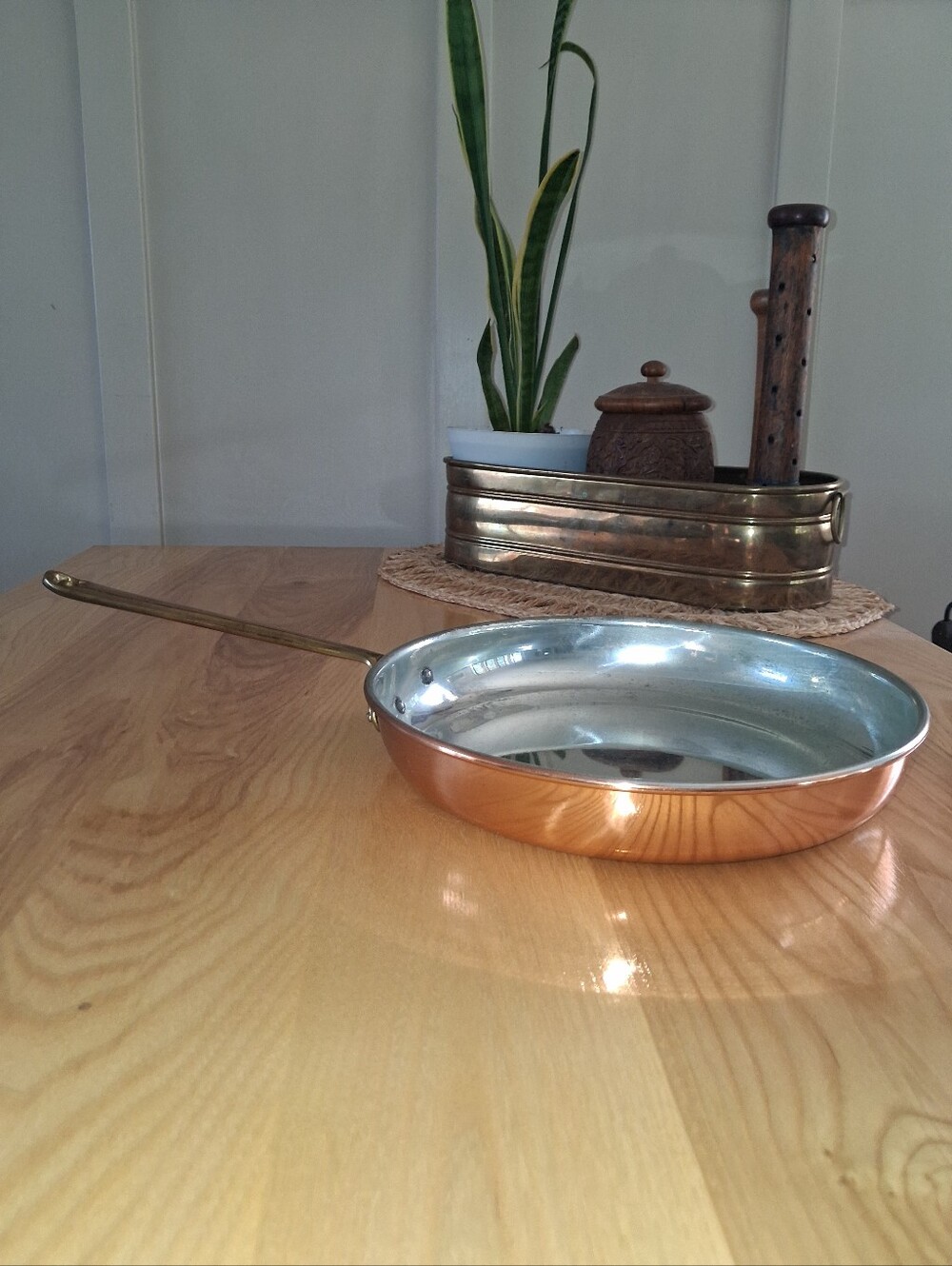 Copral 10inch Copper/Brass Skillet French Kitchen/Vintage/Heirloom Cookware - Picture 8 of 8